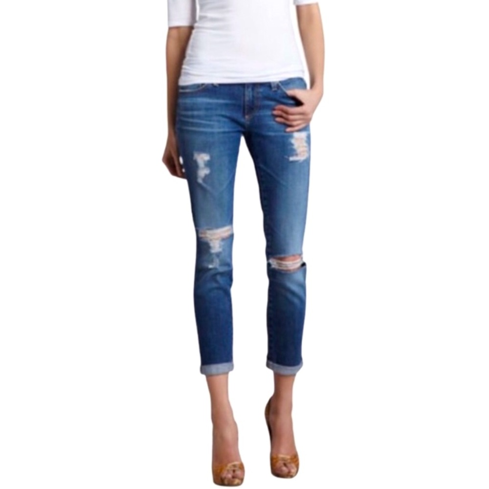 AG Adriano Goldschmied Stilt Crop Cigarette Crop distressed size 28 jeans